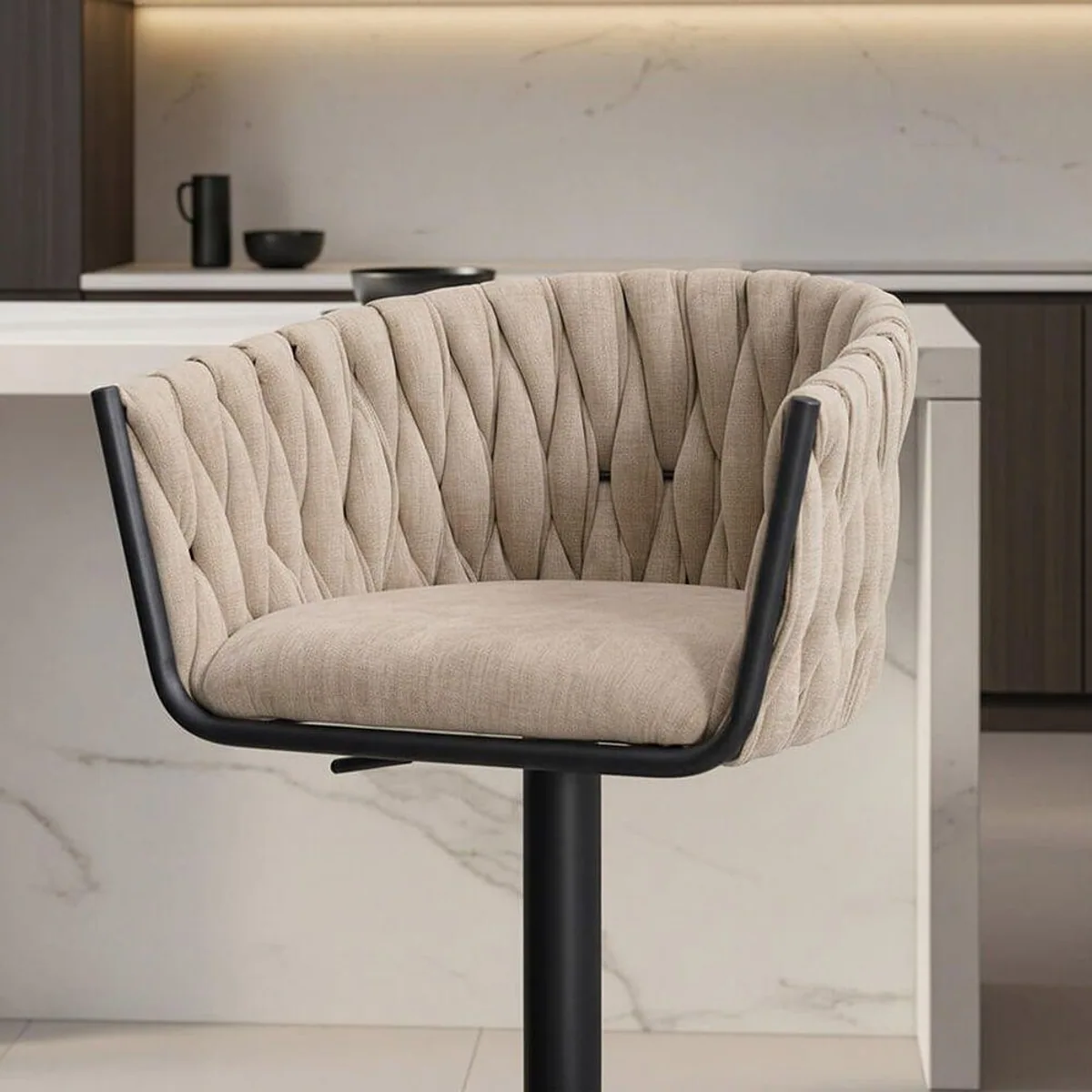 HOME DELUXE Barhocker SAMIR, höhenverstellbar, drehbar, gepolsterter Sitz 3