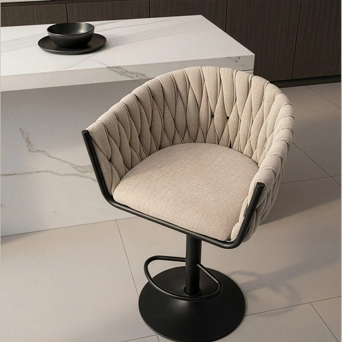 HOME DELUXE Barhocker SAMIR, höhenverstellbar, drehbar, gepolsterter Sitz 4