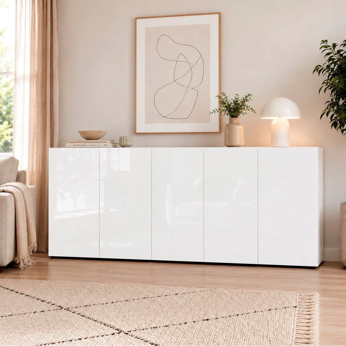 Home affaire Sideboard MISTER, modernes Design, Hochglanzfronten, flexibler Stauraum 2