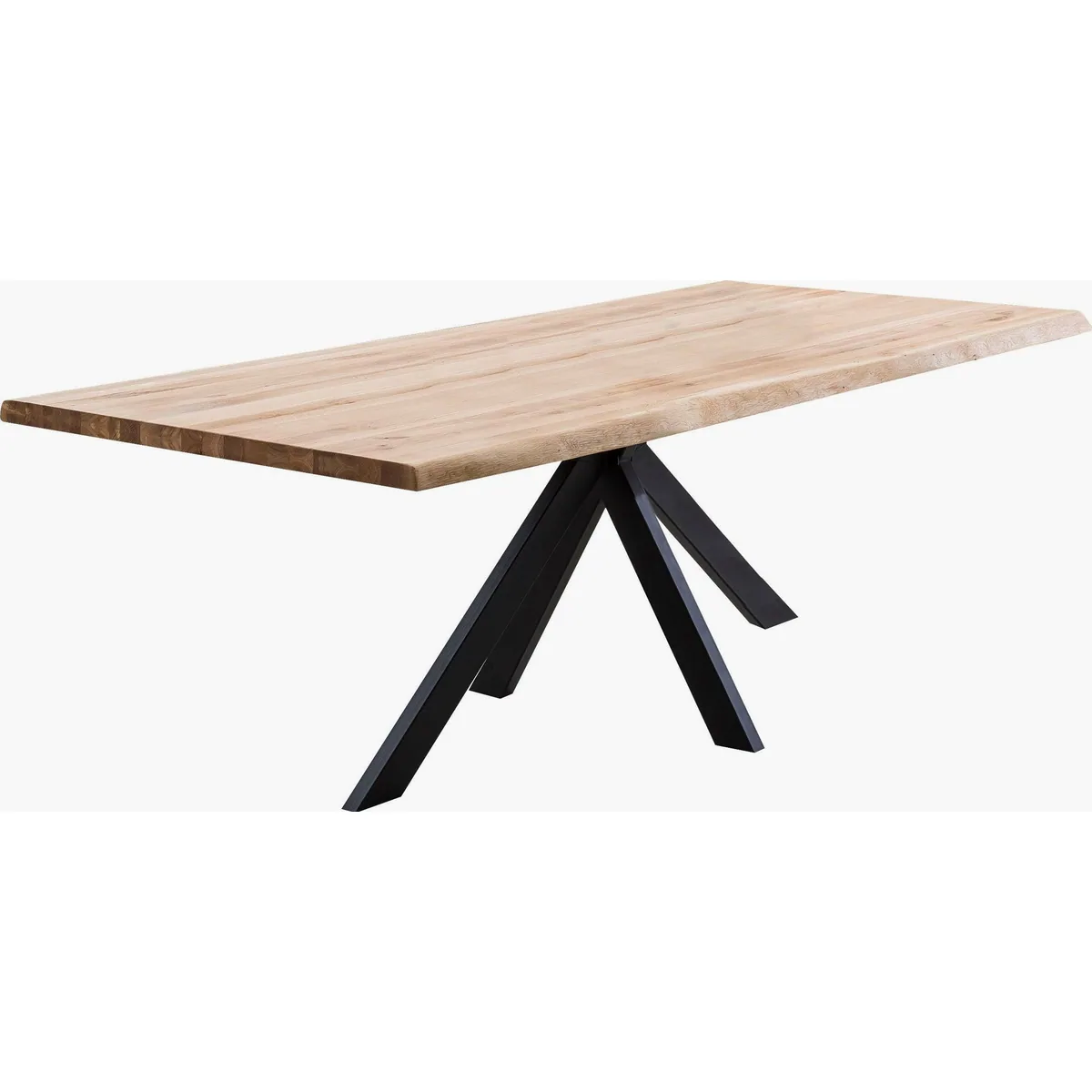 Home affaire Esstisch Tristan, Massivholz Wildeiche, modernes Design mit Baumkante