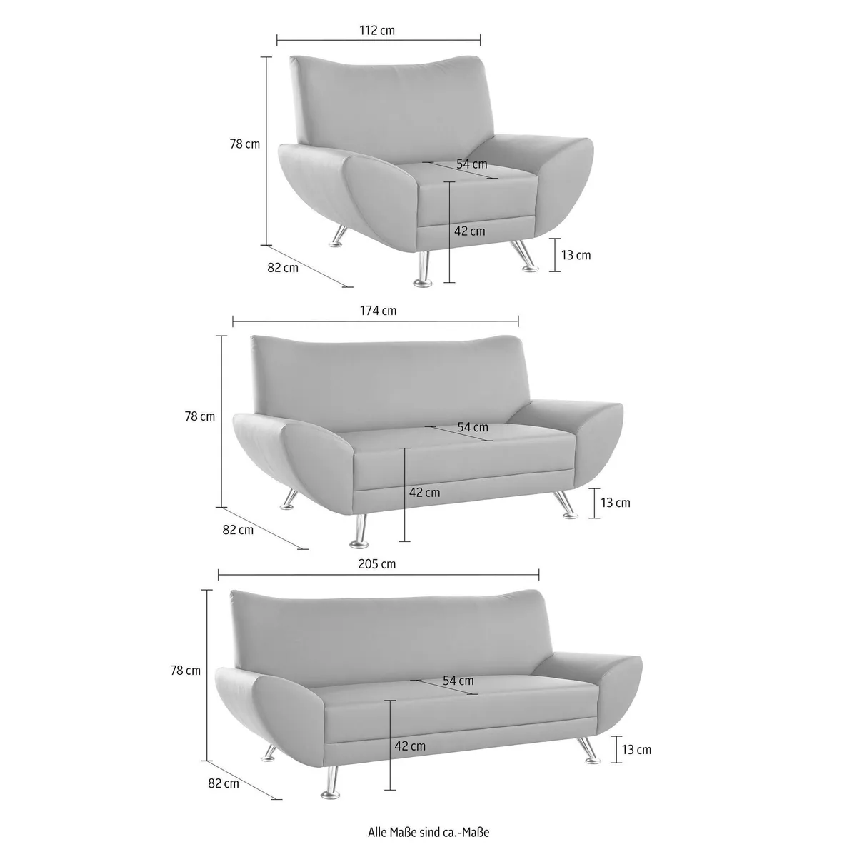 Home affaire Polstergarnitur Saltare, komfortabel & elegant — 3-teilig mit modernem Design 3