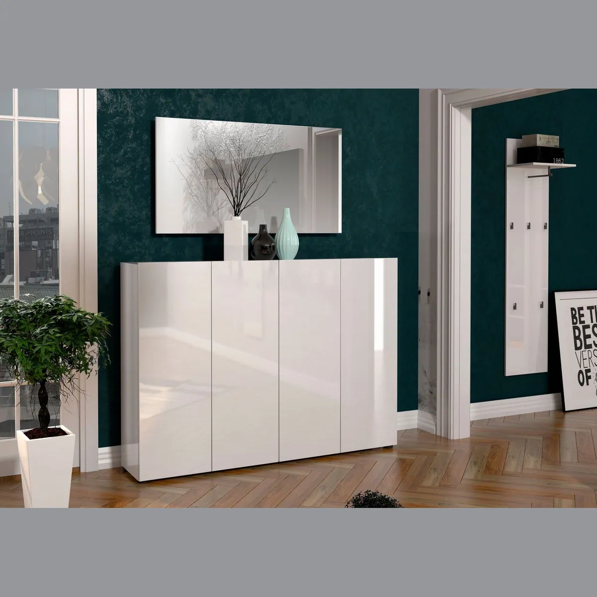 Home affaire Schuhschrank MISTER, 12 Fächer, Hochglanz Lackierung — stilvolles Design, Made in Italy, pflegeleicht 2