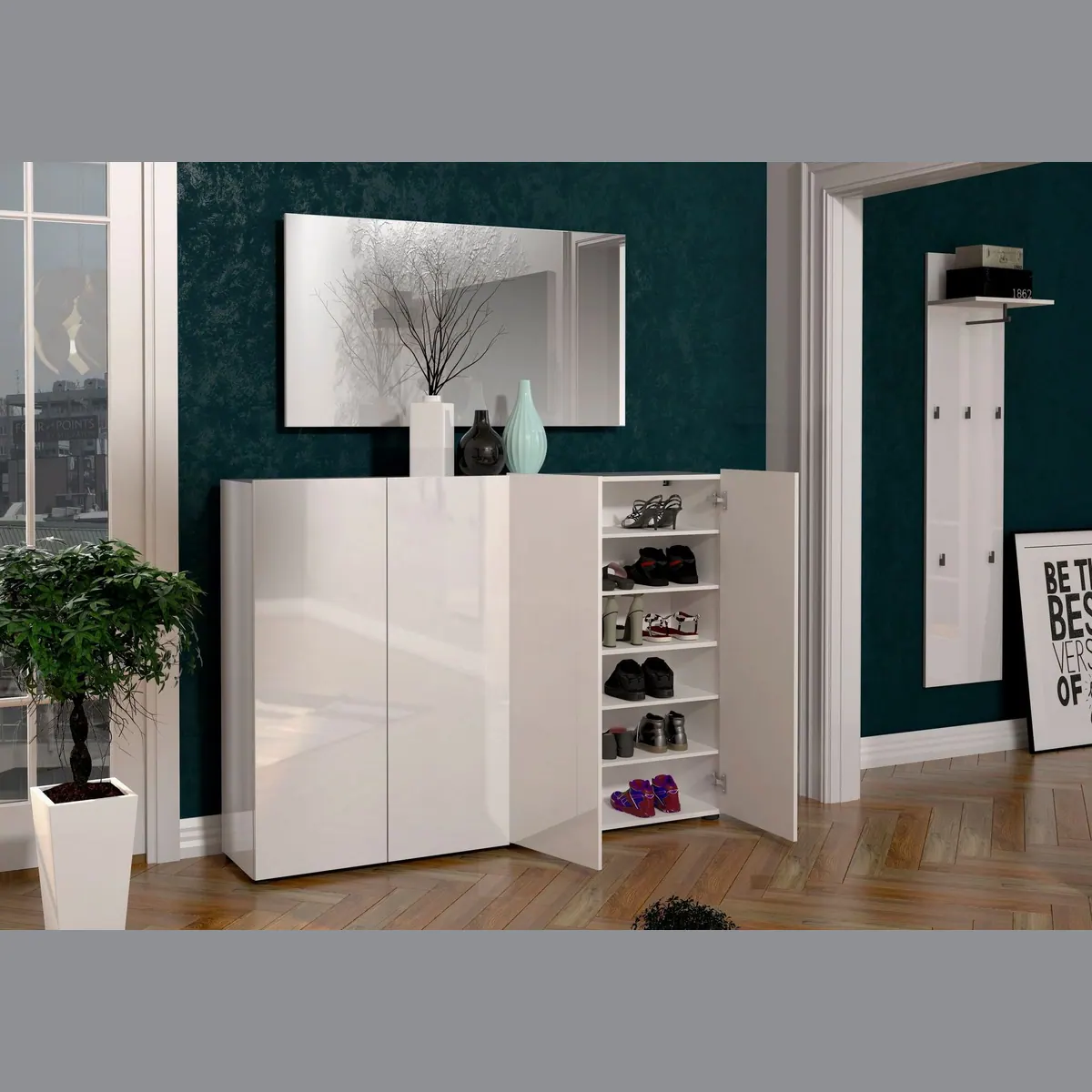Home affaire Schuhschrank MISTER, 12 Fächer, Hochglanz Lackierung — stilvolles Design, Made in Italy, pflegeleicht 4