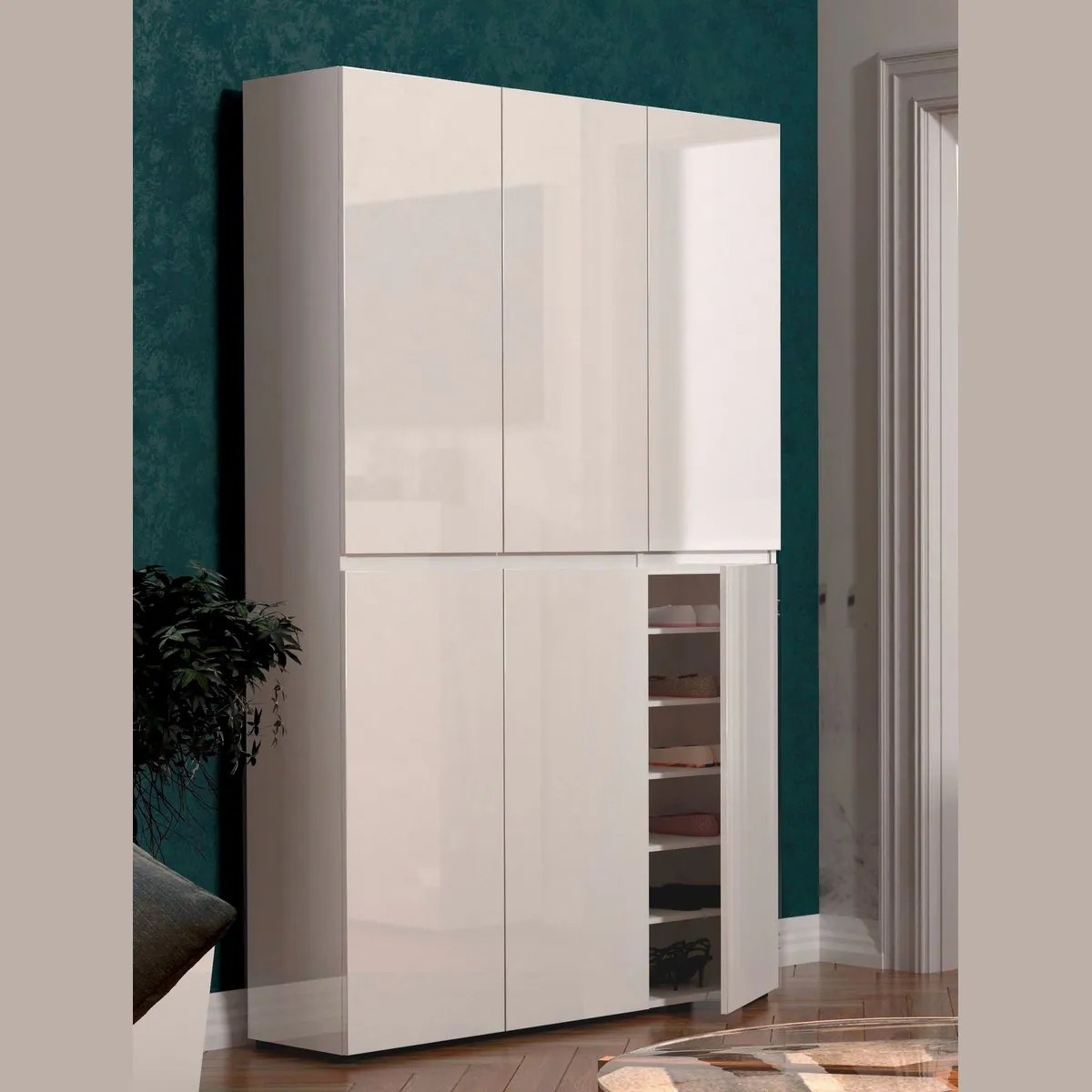Home affaire Schuhschrank MISTER, elegantes Design, 24 Fächer, Hochglanz lackiert 2