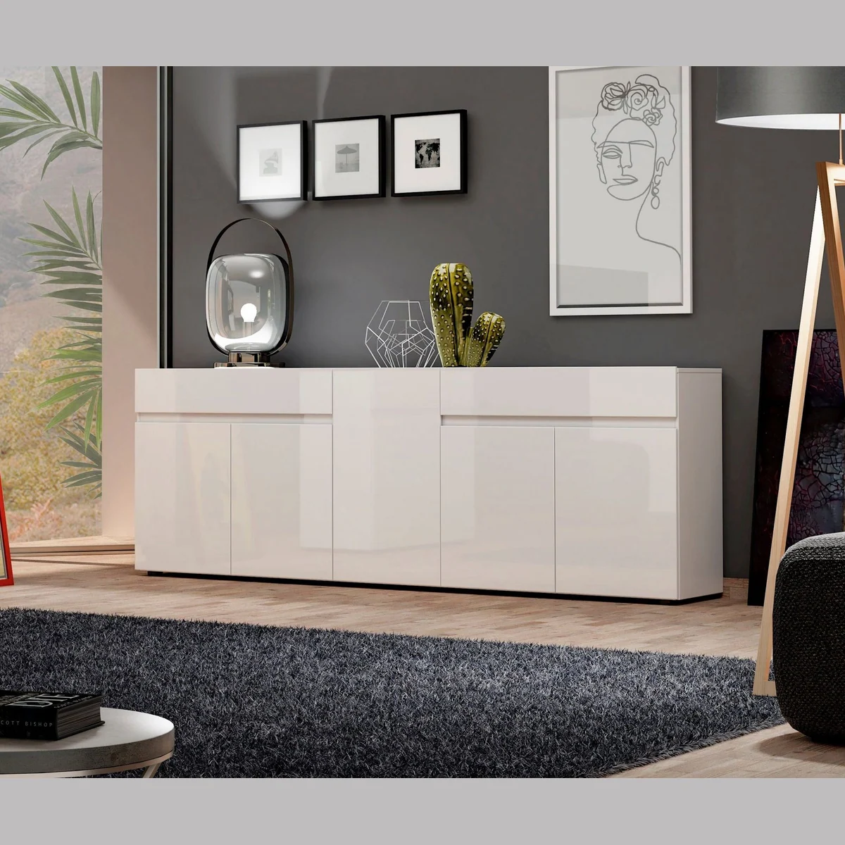 Home affaire Sideboard MISTER, modernes Design, großzügiger Stauraum, Hochglanz-Optik 5