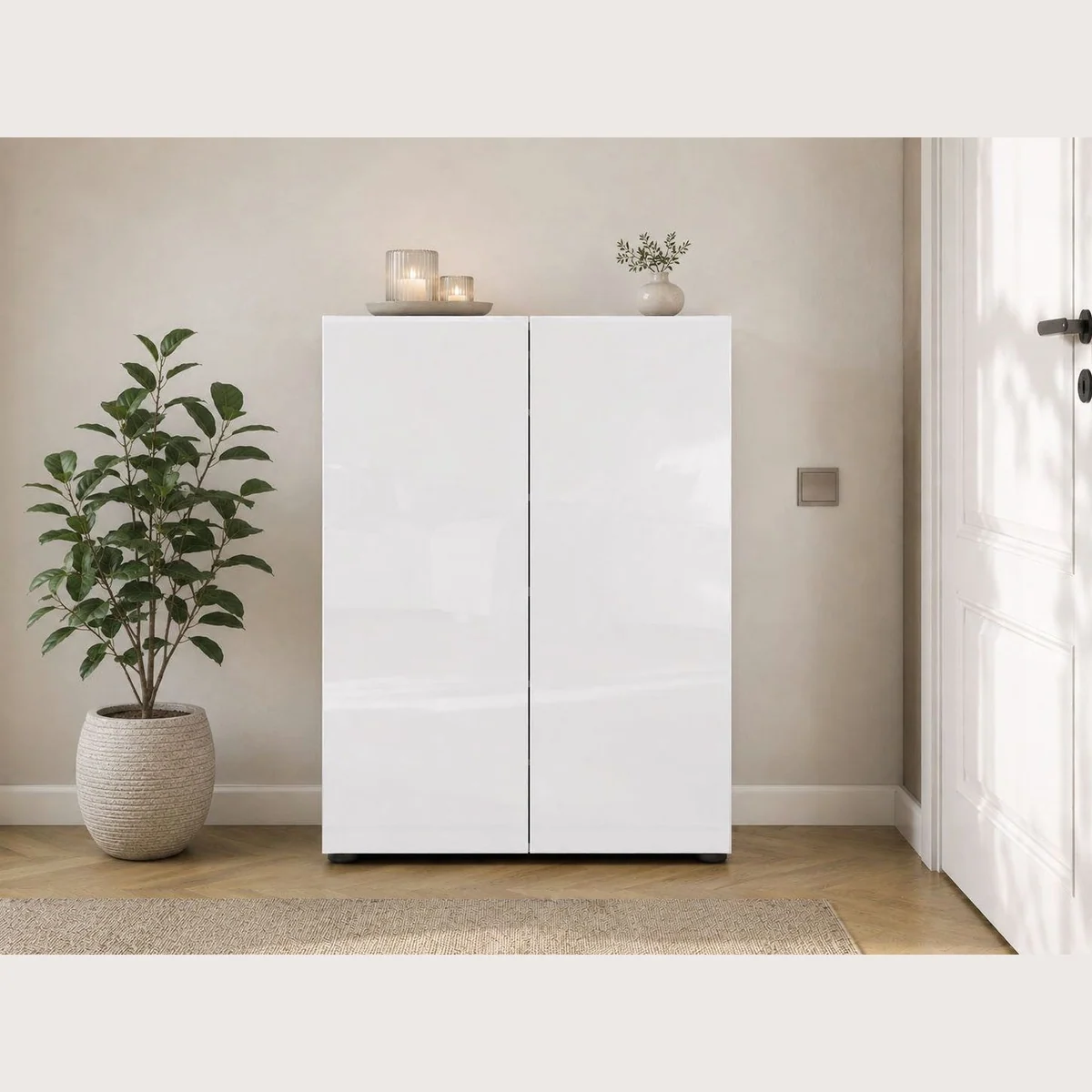 Home affaire Schuhschrank Mister, modernes Design, 6 Fächer — Hochglanzlackierung, pflegeleicht, Made in Italy