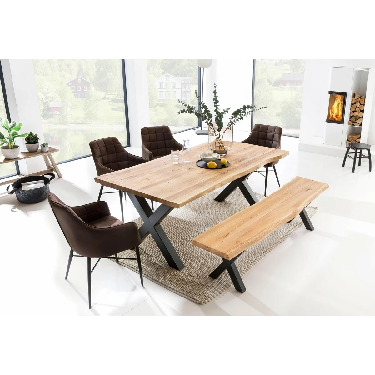 Home affaire Esstisch Tristan, modernes Design mit Baumkante 2
