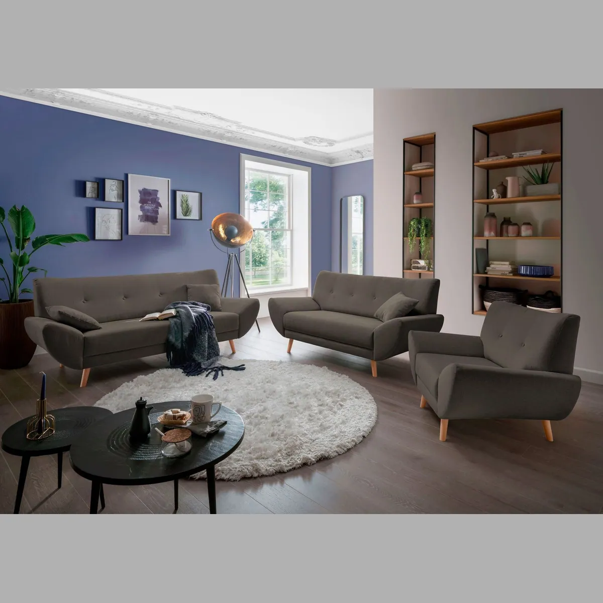 Home affaire Polstergarnitur Basta, modernes Design, hohe Sitzqualität
