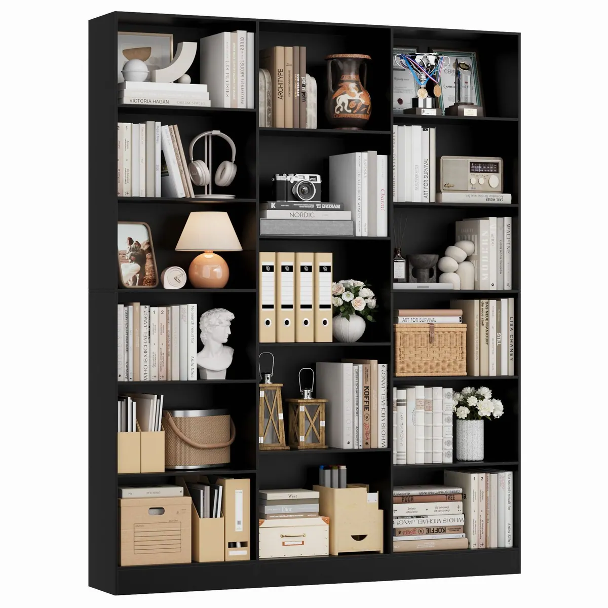 Homfa Bücherregal 188cm, 17 Fächer, vielseitig einsetzbar