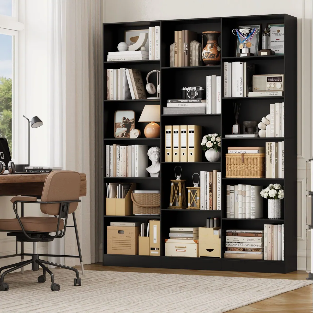 Homfa Bücherregal 188cm, 17 Fächer, vielseitig einsetzbar 3