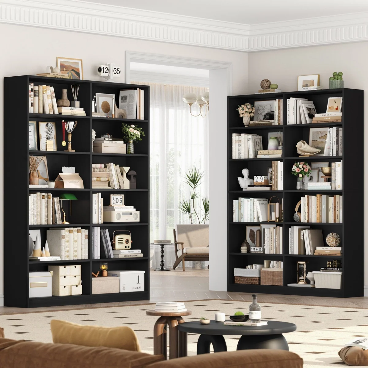 Homfa Bücherregal, 12 Fächer, stilvolles Design für jeden Raum 4