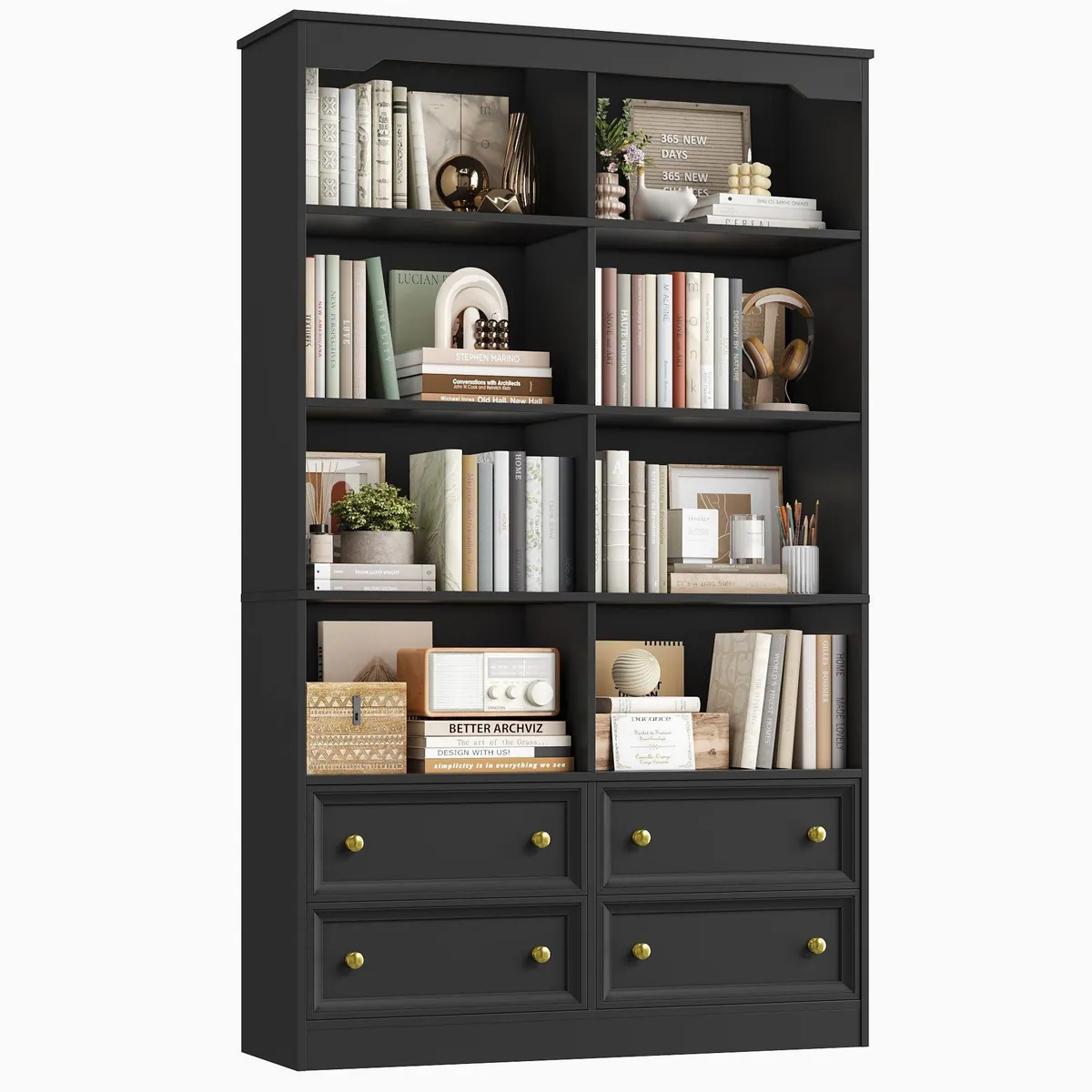 Homfa Bücherregal 180 cm, elegantes Design, vielseitiger Stauraum, stabil und pflegeleicht