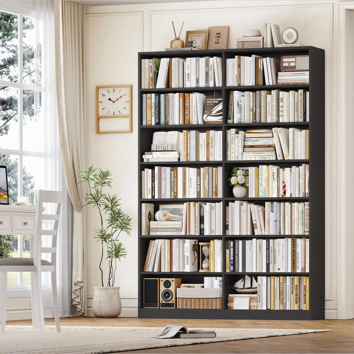 Homfa Bücherregal 212 cm hoch, 14 Fächer für vielseitige Nutzung 2