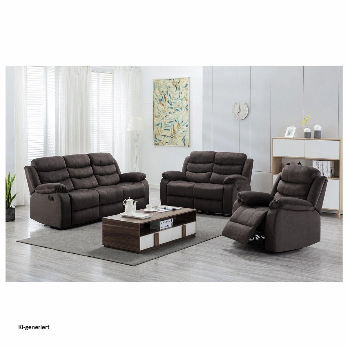 HTI-Living Kirwall Polstergarnitur, 3-teiliges Set mit Sofa, Zweisitzer und Sessel