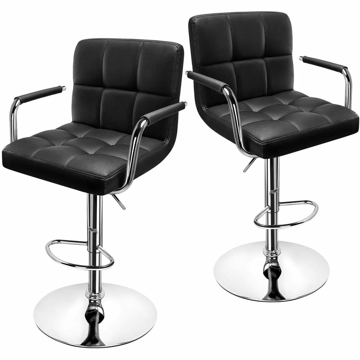 Huracan Barhocker 2er Set, Höhenverstellbar, Ergonomisch & Drehbar — für Küche, Bar und Büro