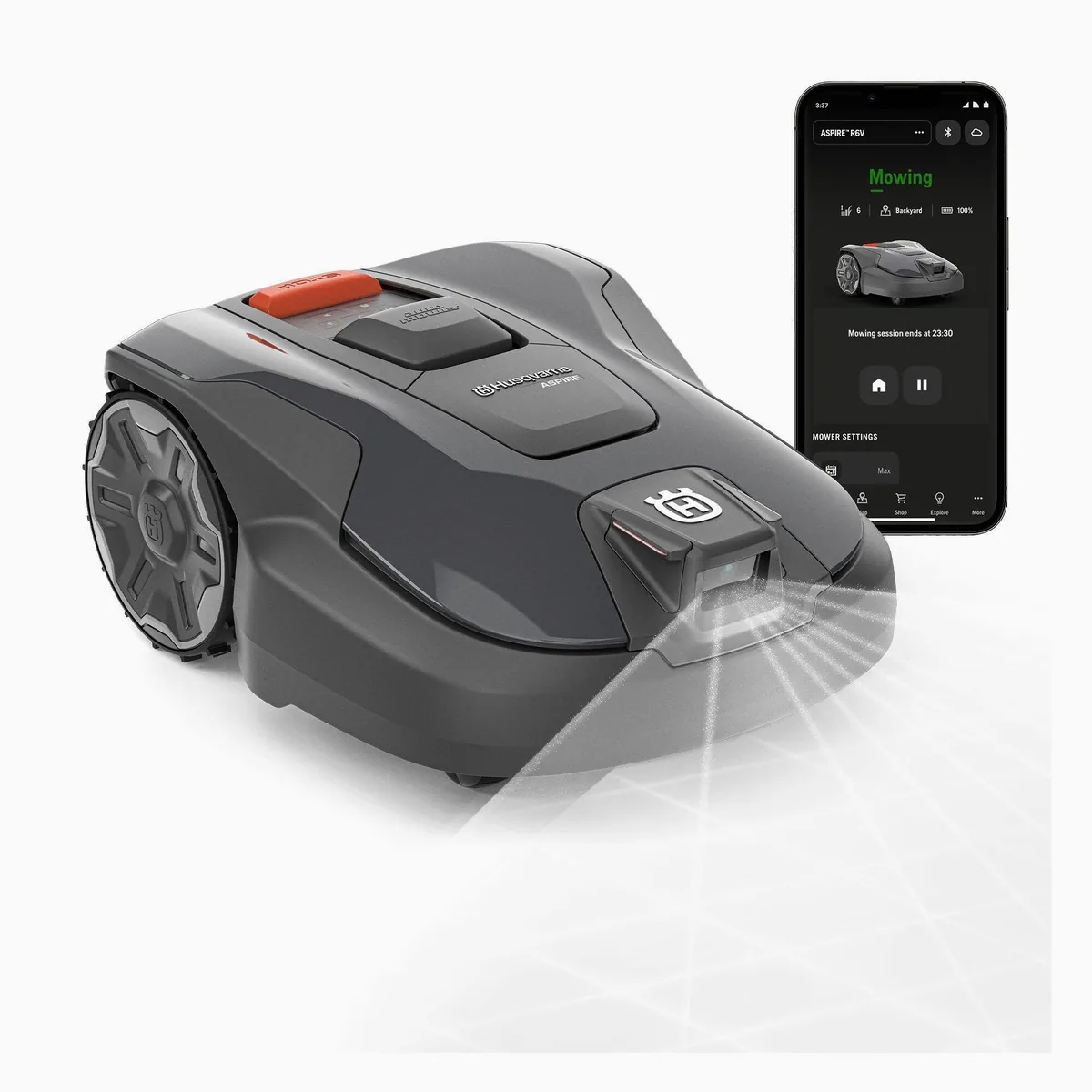 Husqvarna Automower Aspire R6V, kabelloser Mähroboter für bis zu 600 m²
