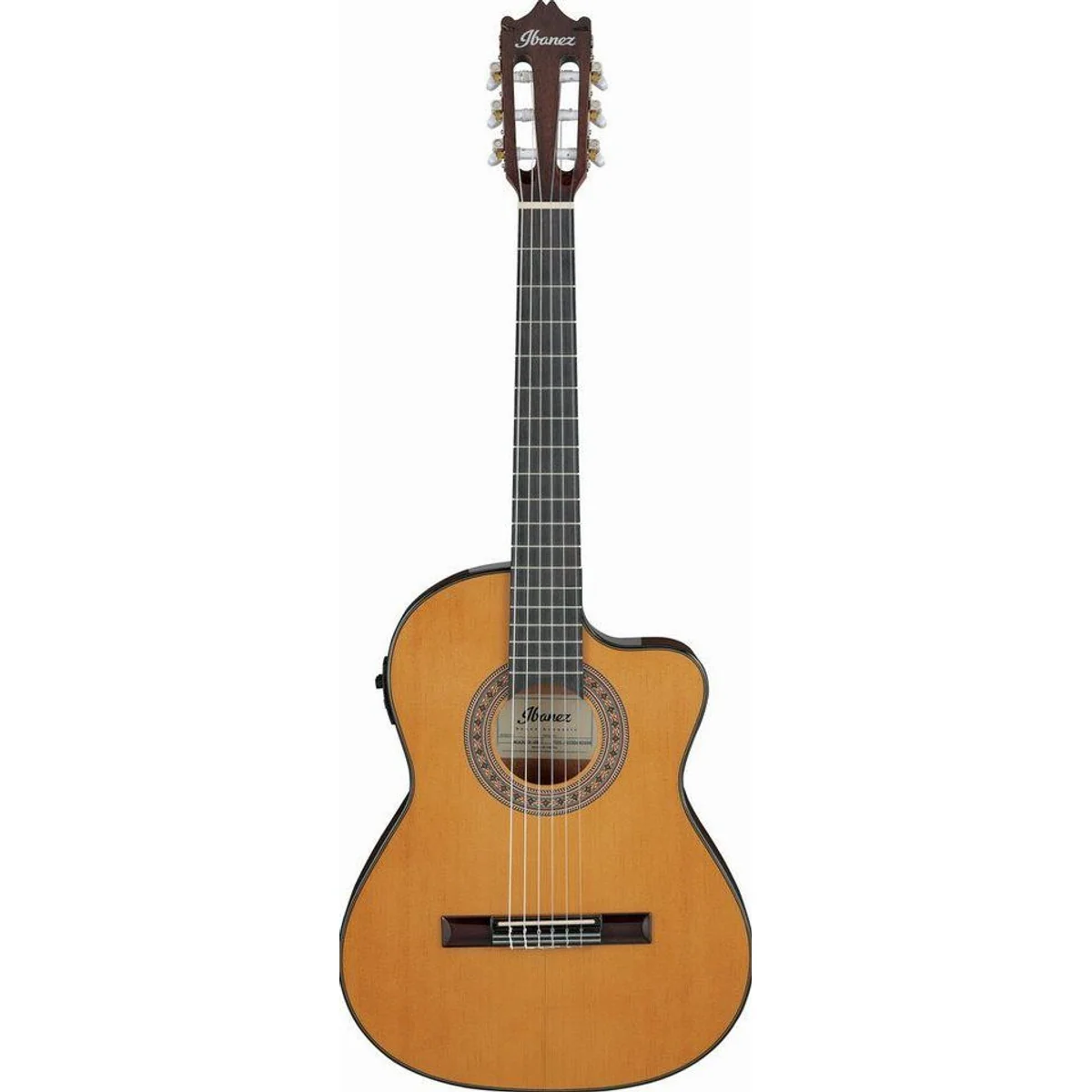 Ibanez GA5TCE3Q-AM Konzertgitarre, 3/4 Größe, Cutaway, Fichtendecke