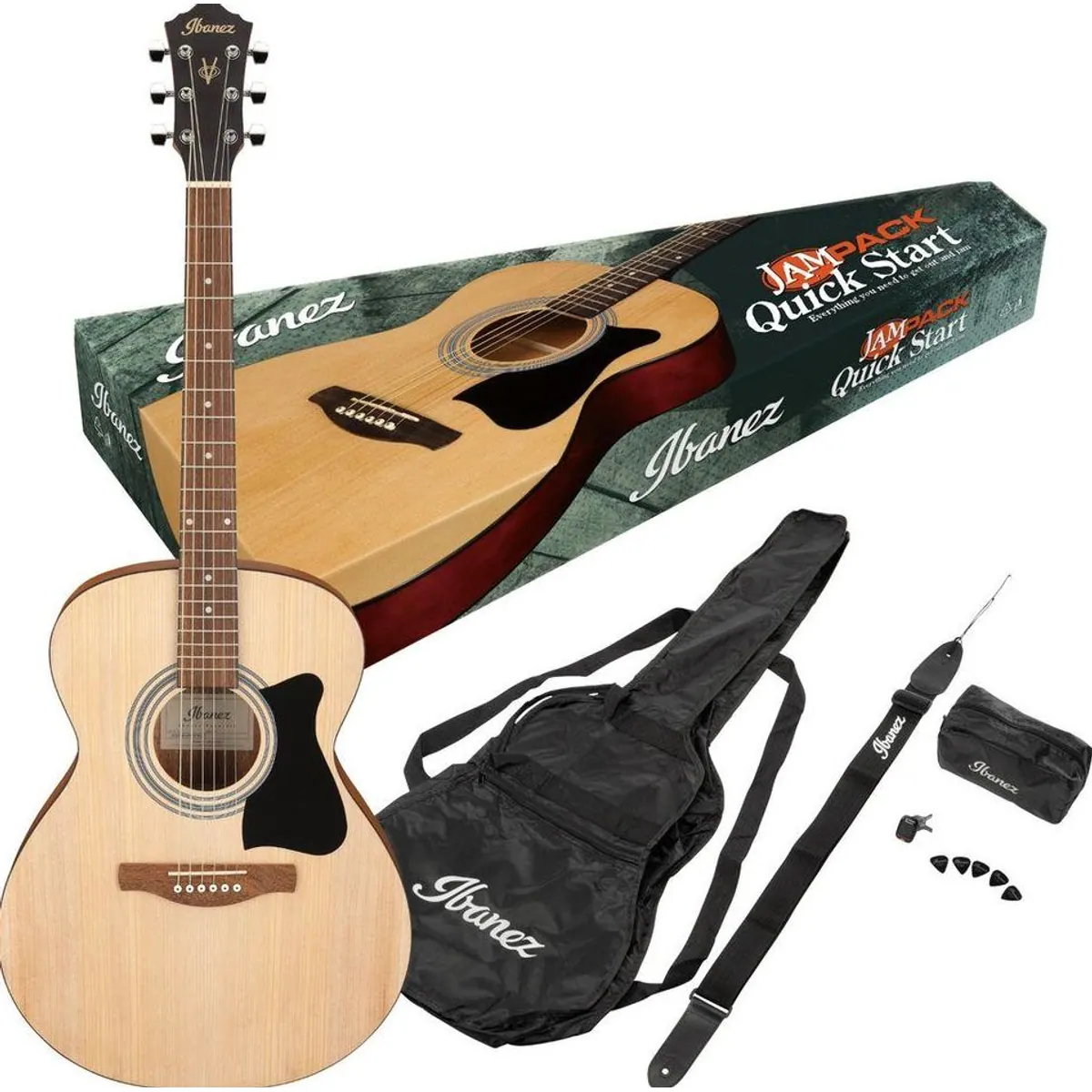 Ibanez VC50NJP-OPN Grand Concert Westerngitarre, kompakte Bauform, umfangreiches Jam Pack