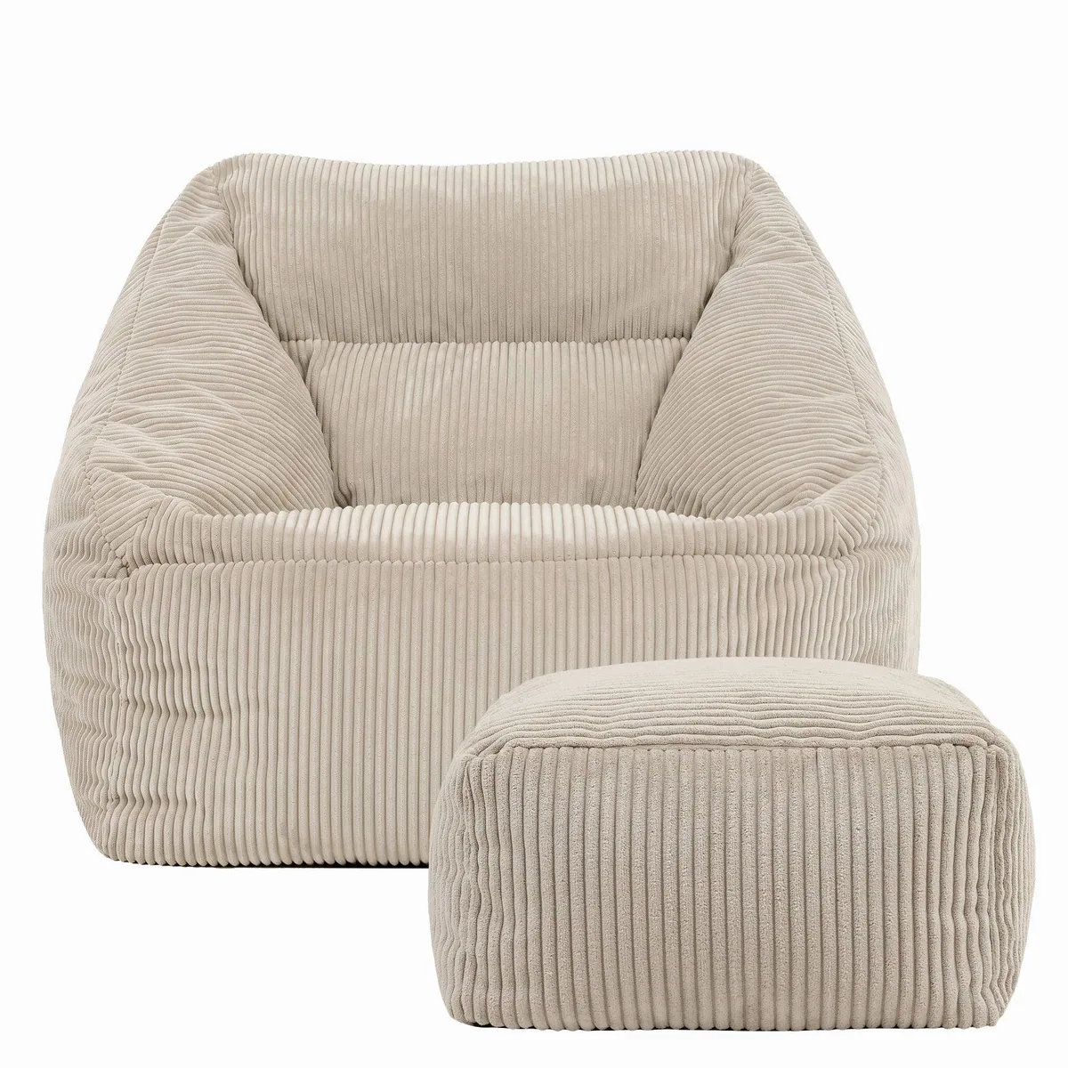 icon Natalia Sitzsack-Sessel mit Hocker, stützende Form, weicher Cordstoff — ideal für Wohnzimmer und Kinderzimmer 4
