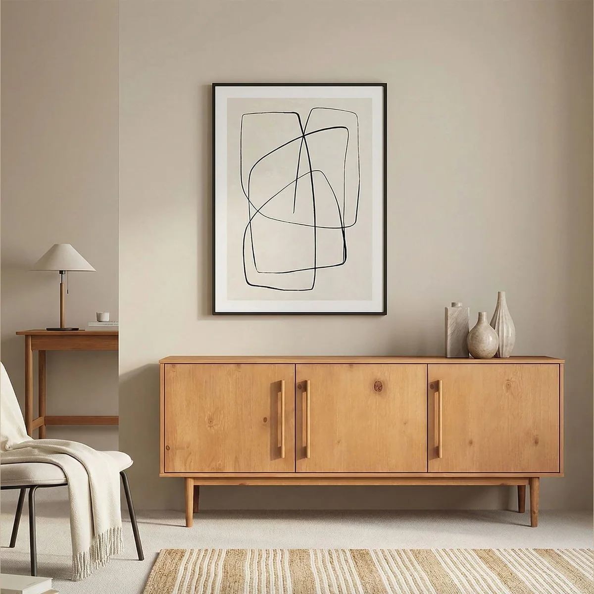 IDIMEX Sideboard TECCA, elegantes Design, vielseitiger Stauraum, Massivholz