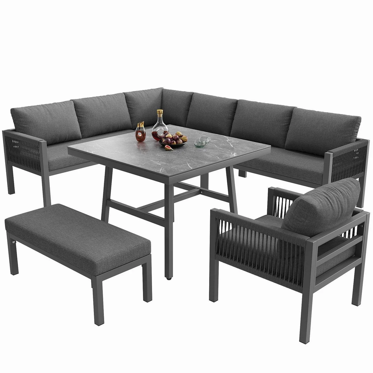 i@home Gartenlounge-Set, L-förmiges Gartensofa für 8 Personen, wetterfest & modular 2