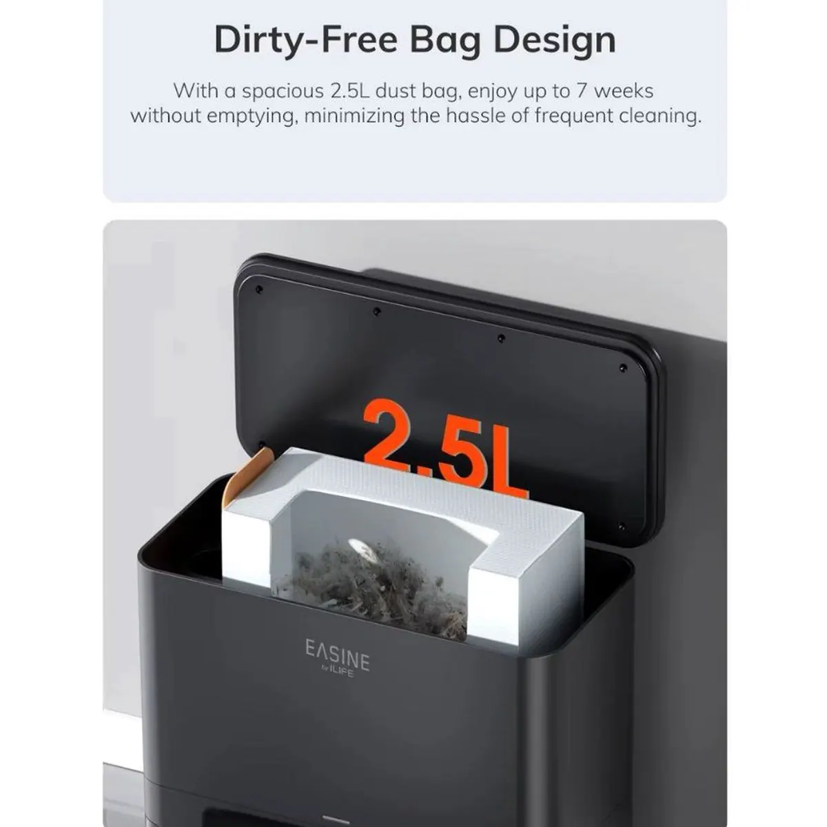ILIFE S20 Saug- und Wischroboter mit Absaugstation, kraftvolle 5000 Pa Saugleistung, App-Steuerung, lange Akkulaufzeit 5