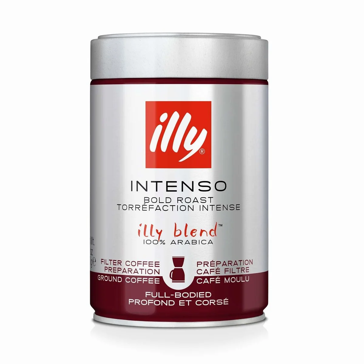 Illy Intenso Filterkaffee, vollmundig-aromatisch mit Kakao-Noten — 250g gemahlen