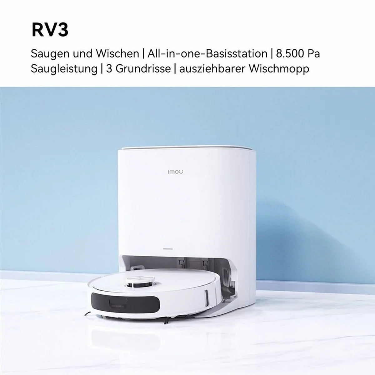 Imou RV3 Saug- und Wischroboter, Laser-Navigation, 8.500 Pa Saugleistung 2
