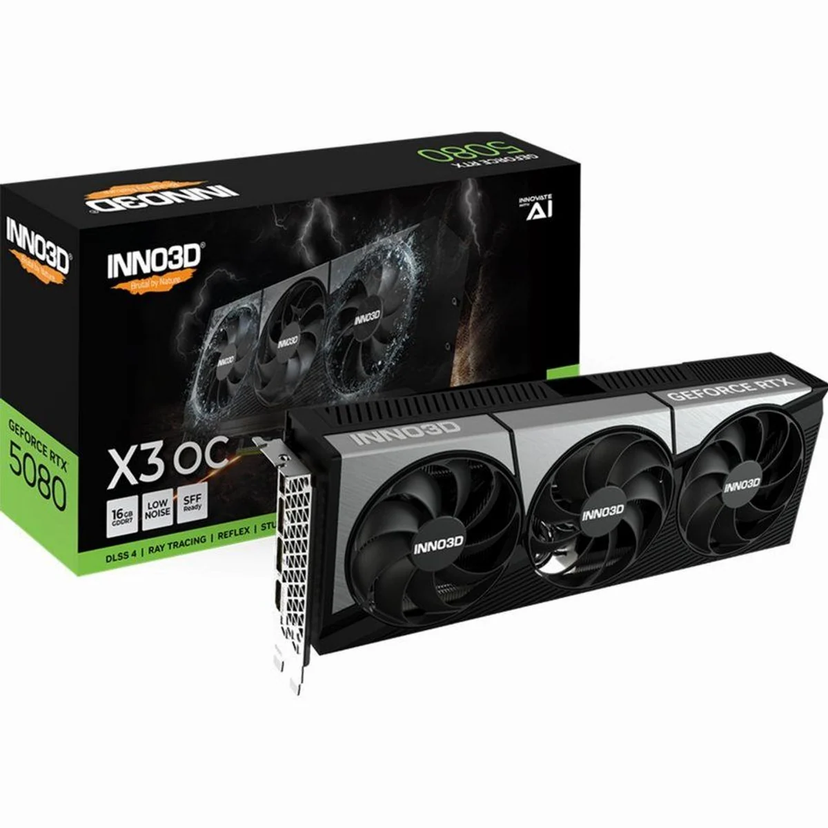 Inno3D GeForce RTX 5080 X3 OC, 16 GB GDDR7, DLSS 5, 3x DisplayPort, HDMI 2.1