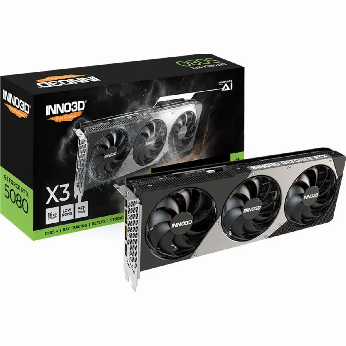 Inno3D GeForce RTX 5080 X3, 16 GB GDDR7, DLSS 5, 3x DisplayPort, 1x HDMI 2.1