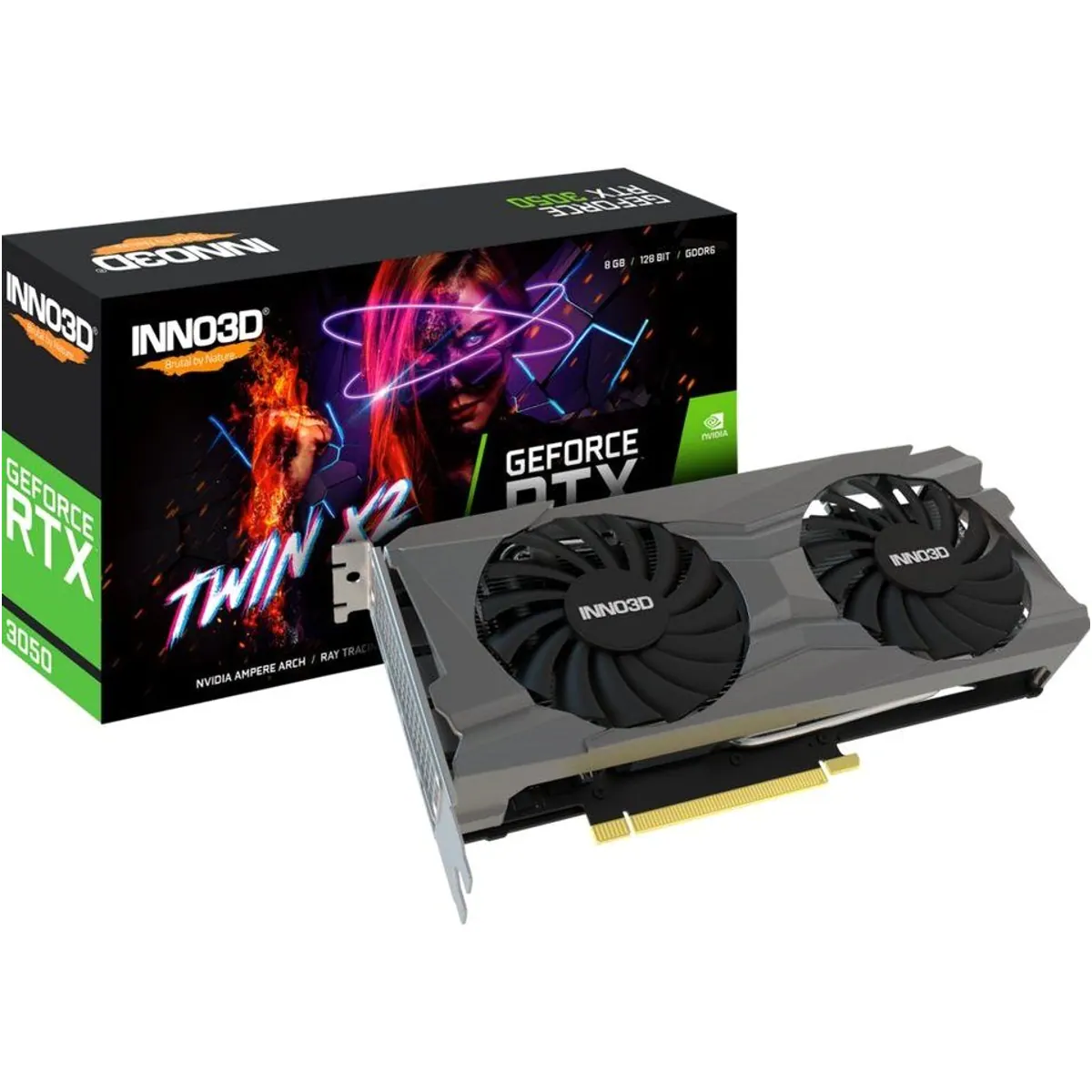 Inno3D GeForce RTX 3050 TWIN X2, 6 GB GDDR6, Real-Time Ray Tracing, NVIDIA DLSS