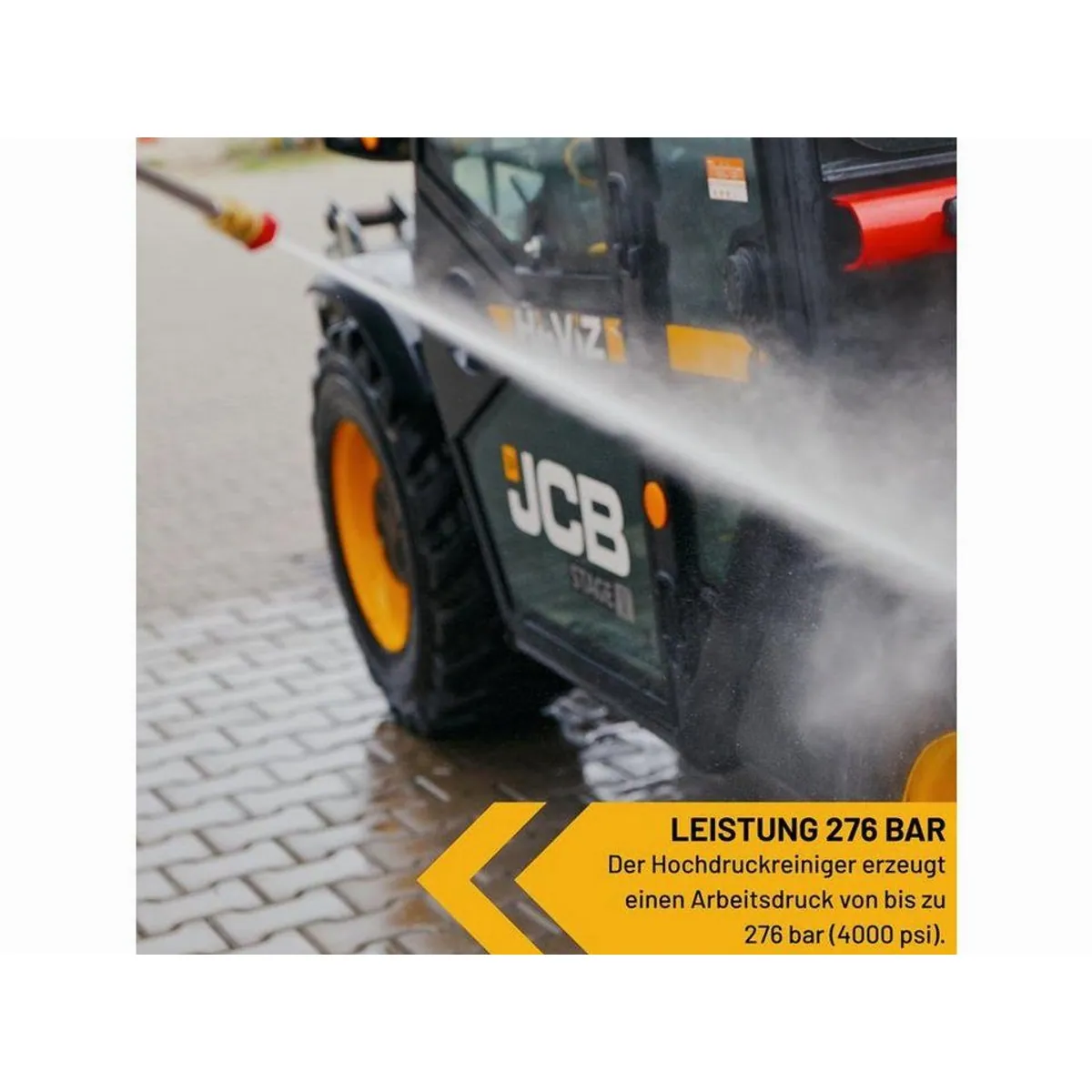 JCB PW15040PP24 Hochdruckreiniger, 276 bar Druck, 15 l/min Leistung, 5 Düsen 4