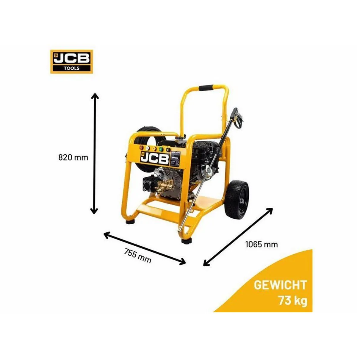 JCB PW15040PP24 Hochdruckreiniger, 276 bar Druck, 15 l/min Leistung, 5 Düsen 5