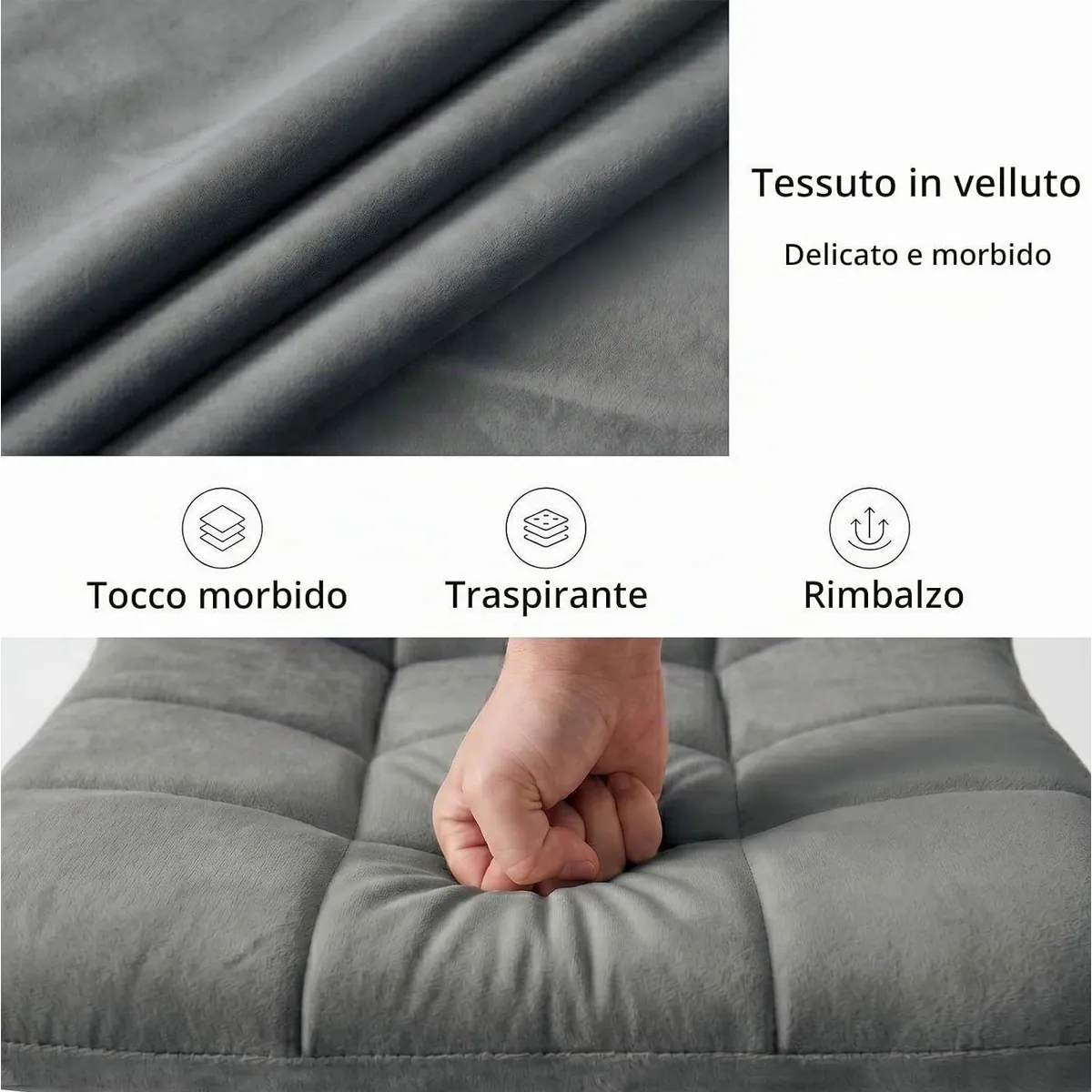 Jiexi Essgruppe Ausziehbar, stilvoller MDF-Tisch & 4 Samtstühle 2