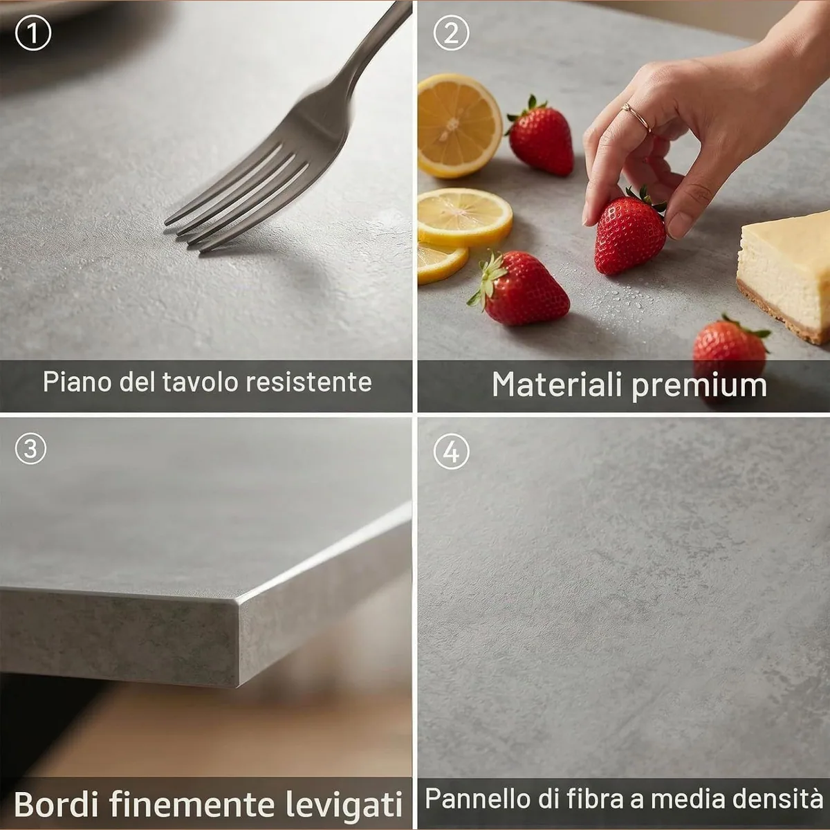 Jiexi Essgruppe Ausziehbar, stilvoller MDF-Tisch & 4 Samtstühle 5