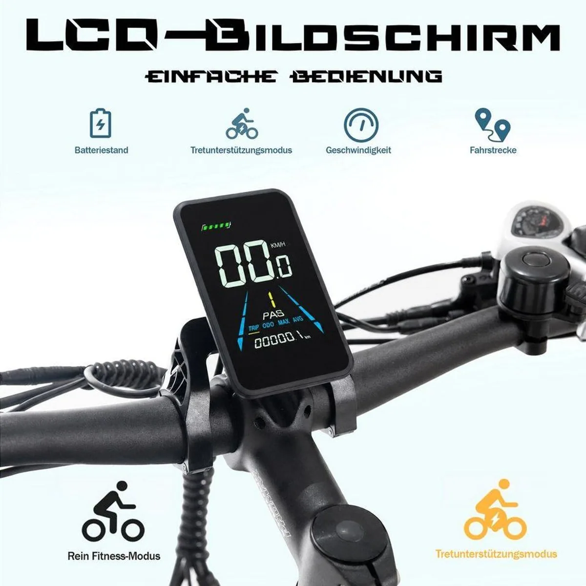 JOBOBIKE E-Bike Mountainbike, 180km Reichweite, 80Nm Drehmoment, gefederte Sattelstütze 2