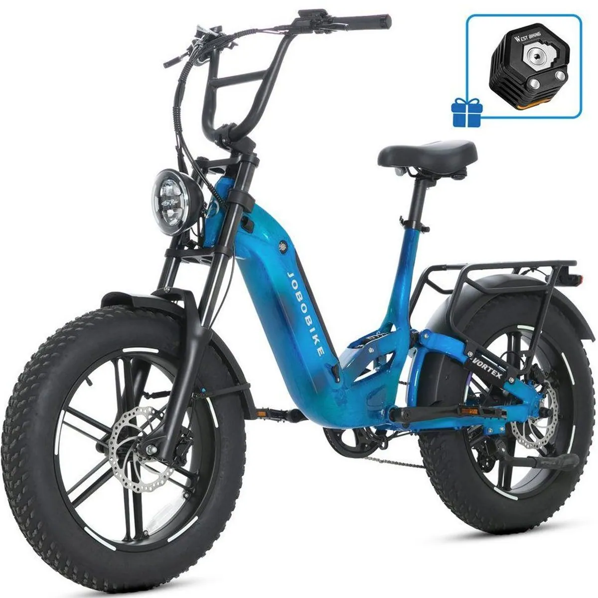 JOBOBIKE E-Bike Mountainbike 20 Zoll, vollgefederte Konstruktion, 150 km Reichweite