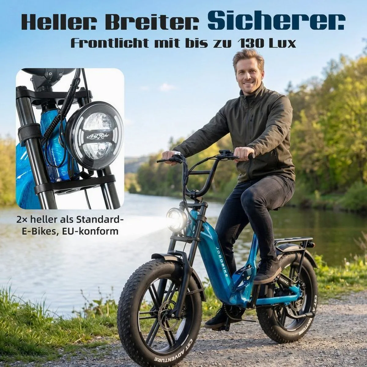 JOBOBIKE E-Bike Mountainbike 20 Zoll, vollgefederte Konstruktion, 150 km Reichweite 4