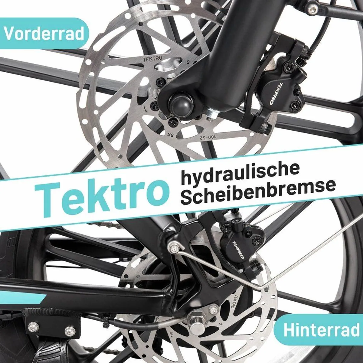 JOBOBIKE E-Bike Mountainbike, 120 km Reichweite, Hydraulische Bremsen, Faltbar 5