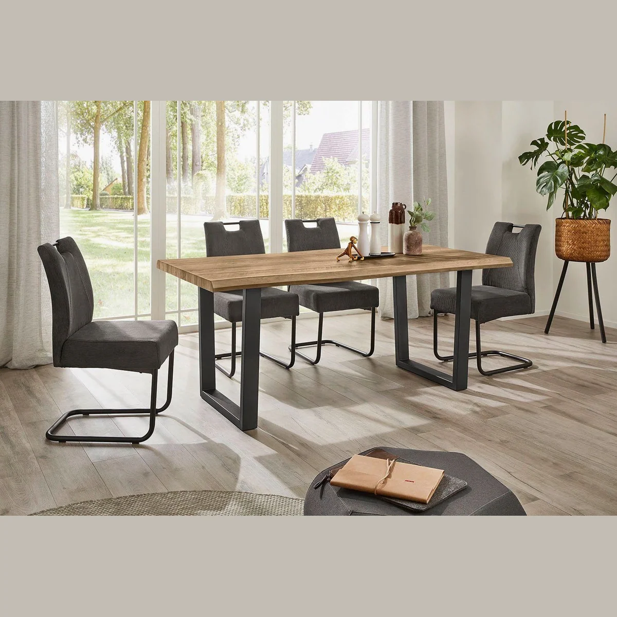 Jockenhöfer Gruppe Esstisch Margot, 180x90 cm, geschwungene Baumkantenoptik, robustes U-Gestell 3