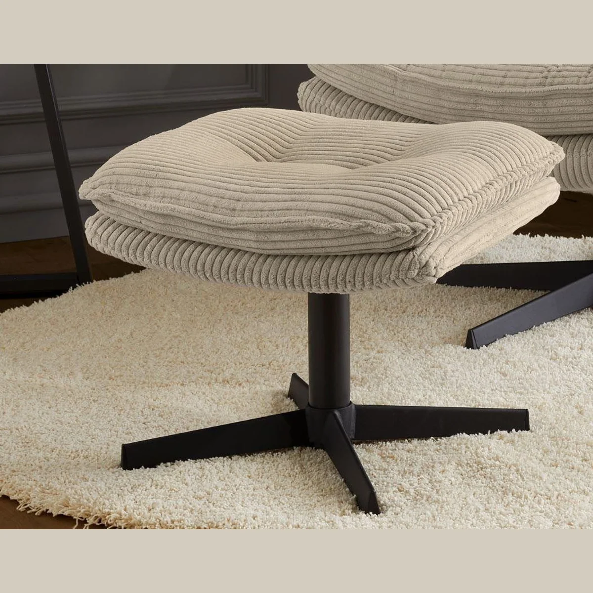 Jockenhöfer Gruppe Relaxsessel Kasper, 360° Drehfunktion, mit Hocker, Cord 5