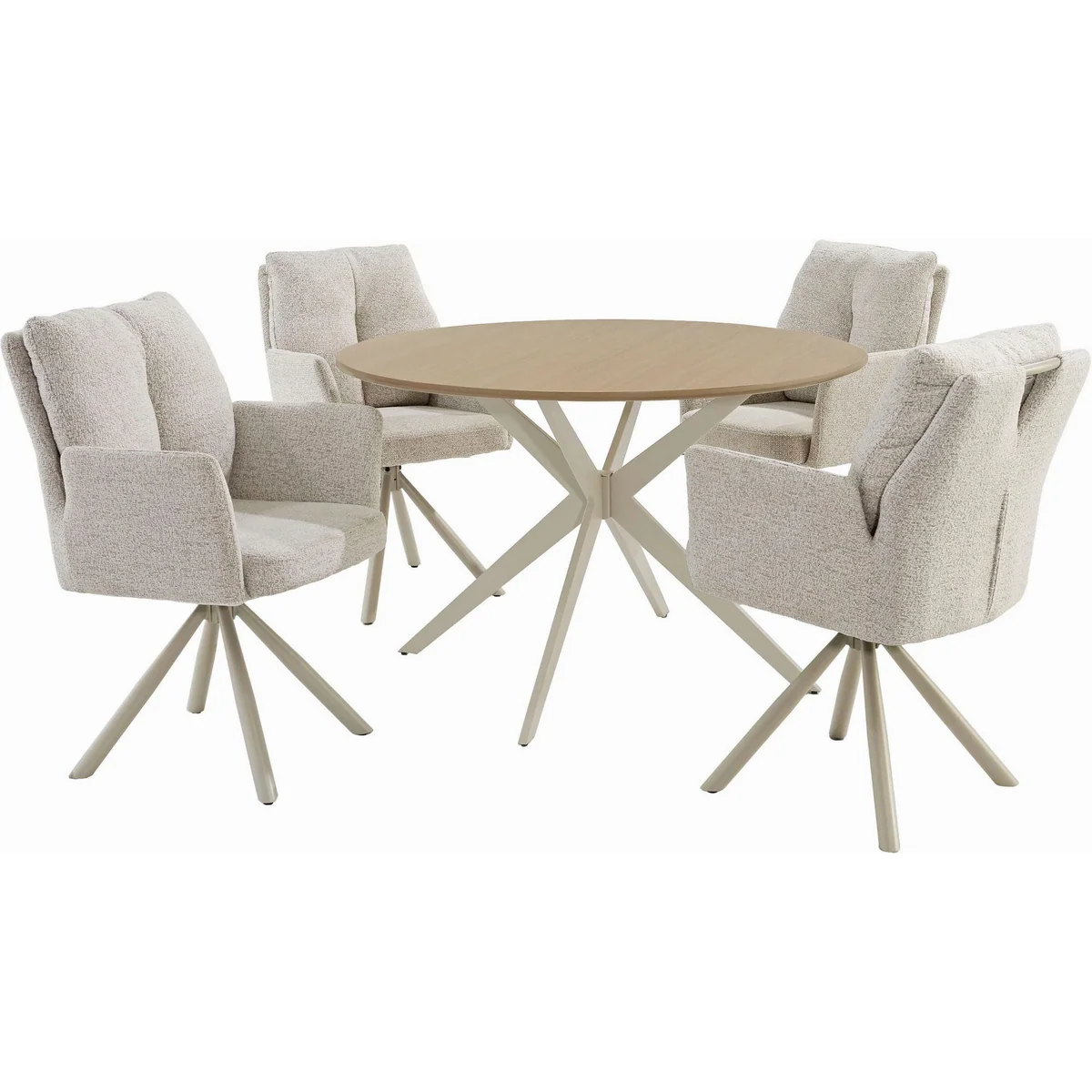 Jockenhöfer Gruppe Essgruppe Kopenhagen/Santorini, 5-tlg. Set, melaminbeschichtete Tischplatte, drehbare Stühle 2