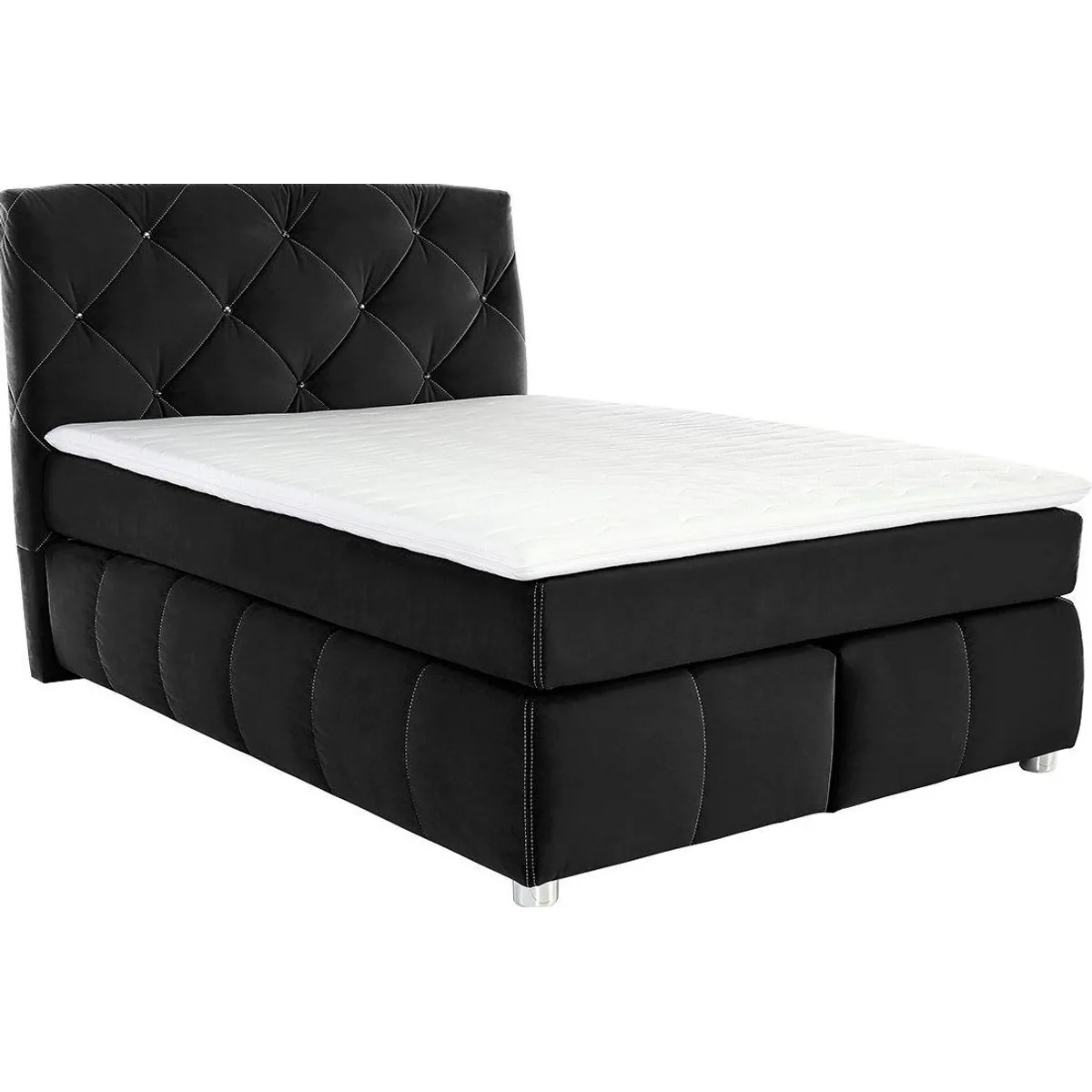 Jockenhöfer Gruppe Boxspringbett Bella, edle Rautensteppung, Komforthöhe, Kaltschaum-Topper 2
