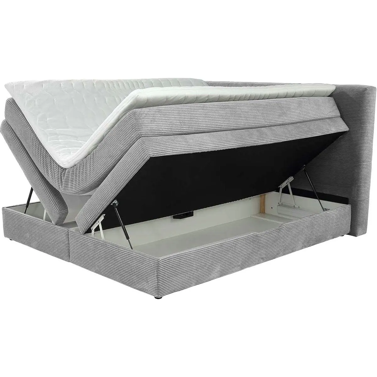 Jockenhöfer Gruppe Boxspringbett AMY, hoher Schlafkomfort, eleganter Cord-Bezug — 180x200 oder 200x200 cm 3