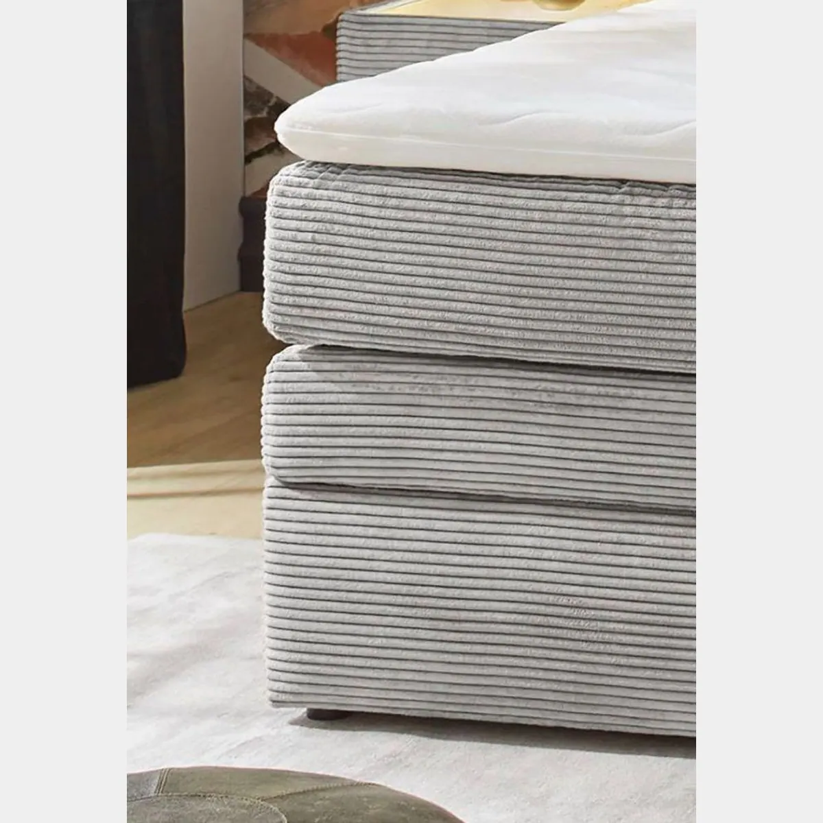 Jockenhöfer Gruppe Boxspringbett AMY, hoher Schlafkomfort, eleganter Cord-Bezug — 180x200 oder 200x200 cm 5