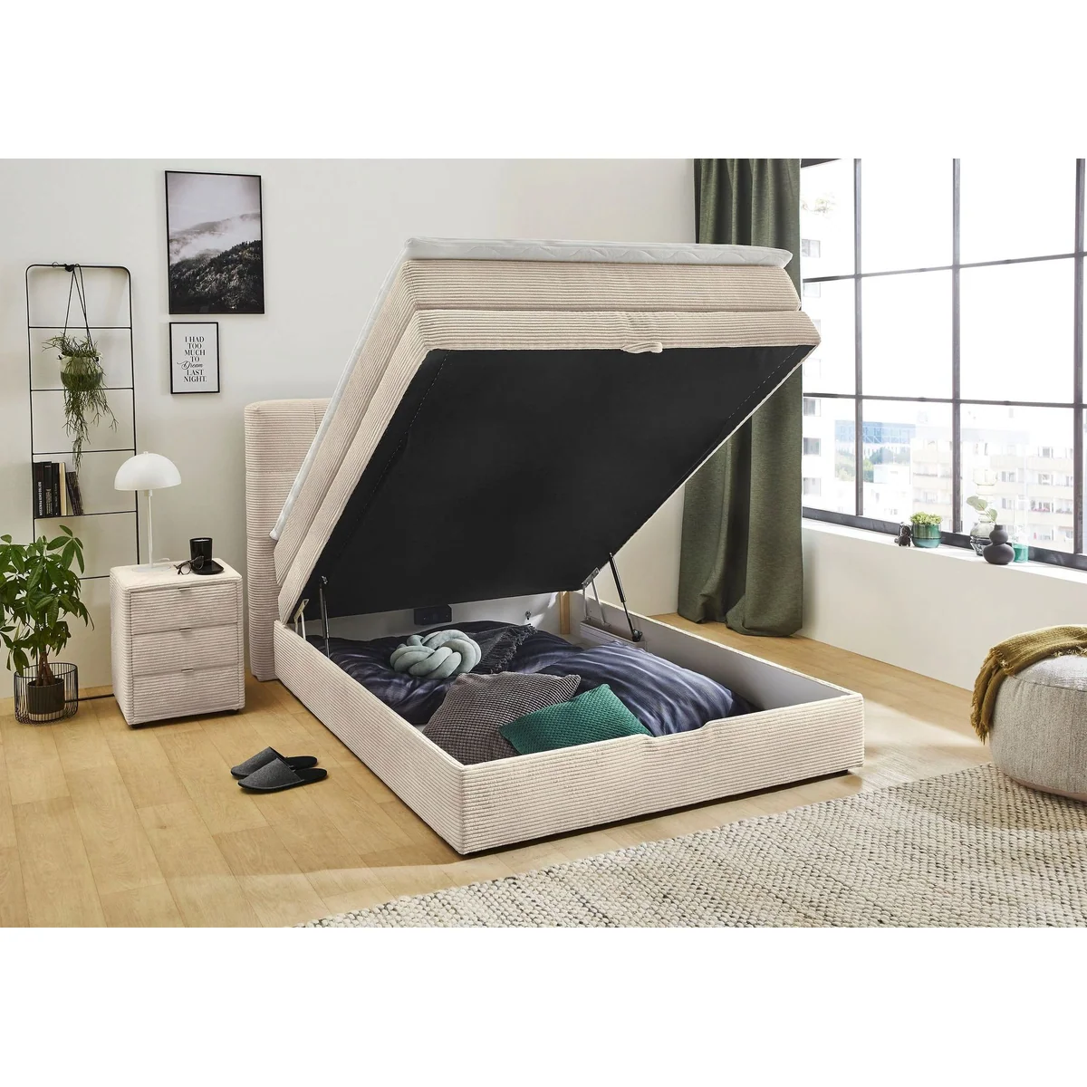 Jockenhöfer Gruppe Boxspringbett AMY, mit Bettkasten, Bonnell- oder Taschenfederkernmatratze H2-H4 3