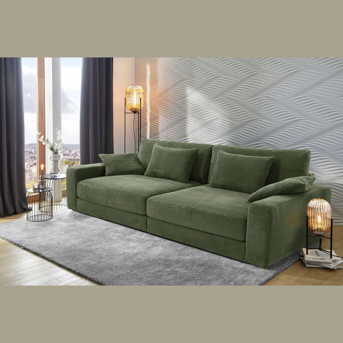 Jockenhöfer Gruppe Big-Sofa Milano XXL, elegantes Design, Federkern-Polsterung
