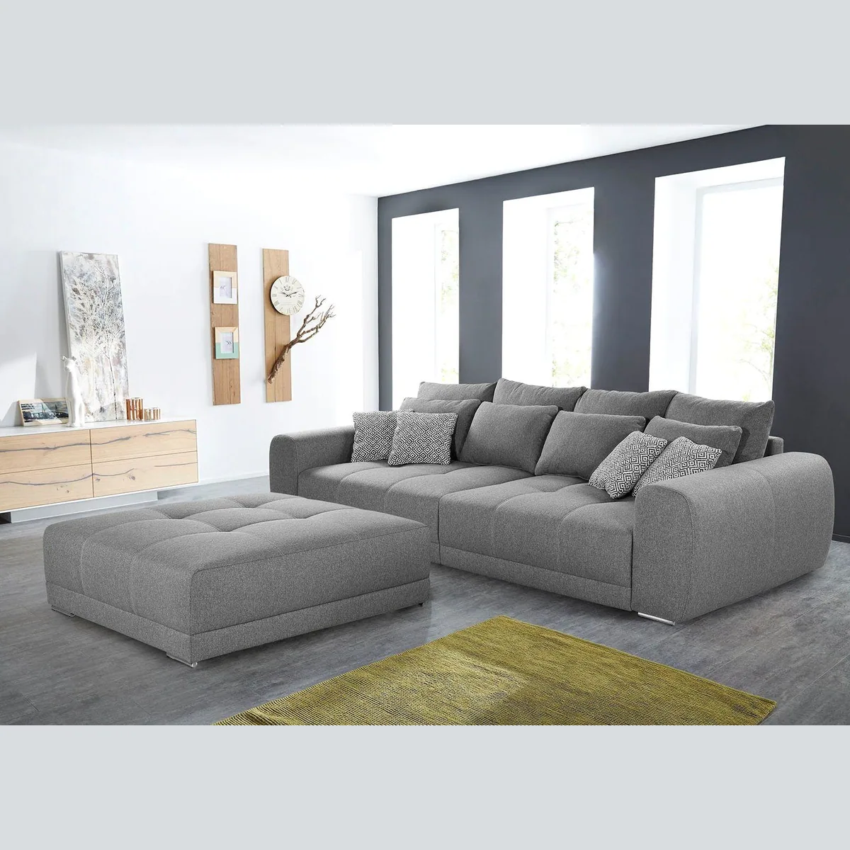 Jockenhöfer Gruppe Big-Sofa Moldau, 306 cm, Federkern, Liegefläche 120x240 cm, 12 Kissen 4