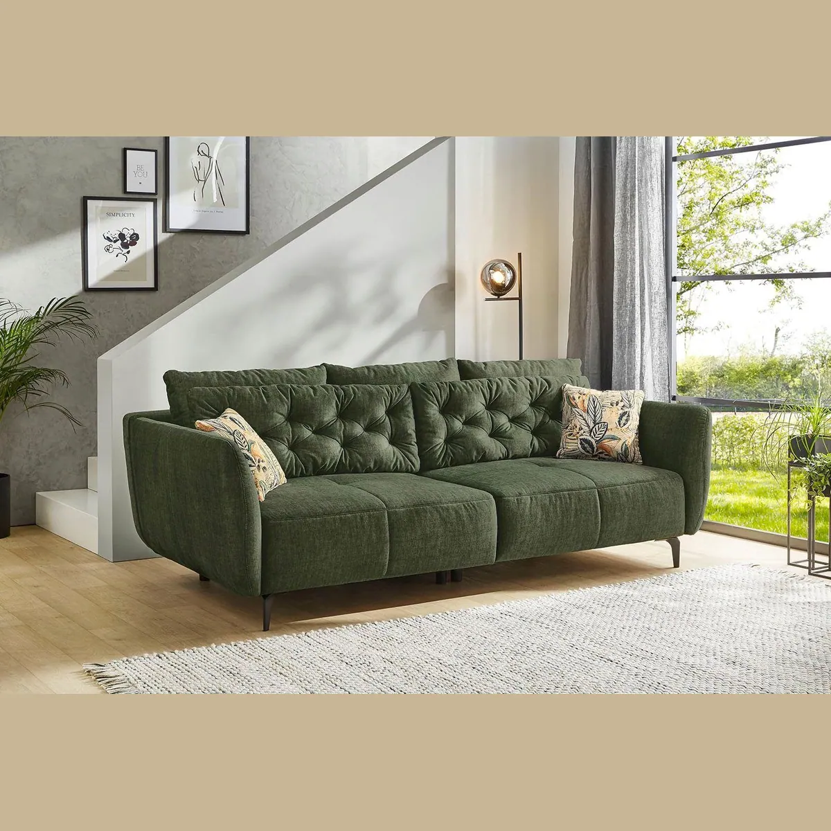 Jockenhöfer Gruppe Big-Sofa Spa, Retrolook, 7 Kissen, B: 251 cm