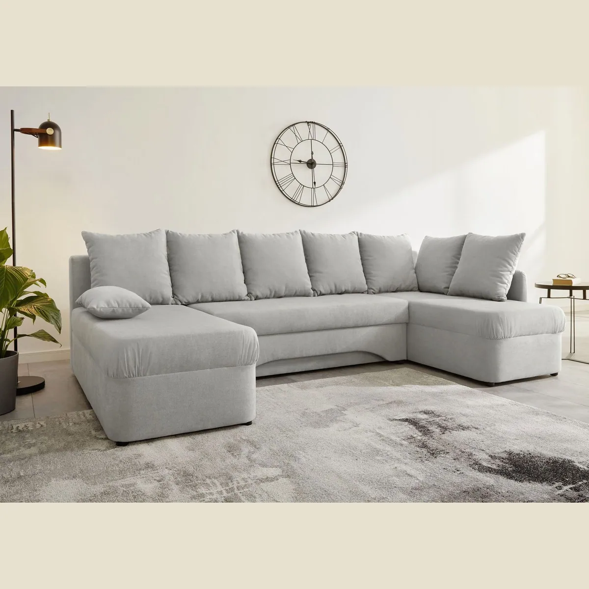 Jockenhöfer Gruppe Wohnlandschaft Arktis U-Form, 260 cm, mit Bettkasten & Schlaffunktion
